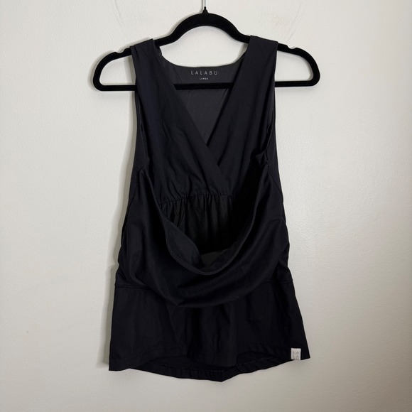 Tops - LALABU Maternity Nursing Tank‎ Top Black Size Large Wrap Front Sleeveless